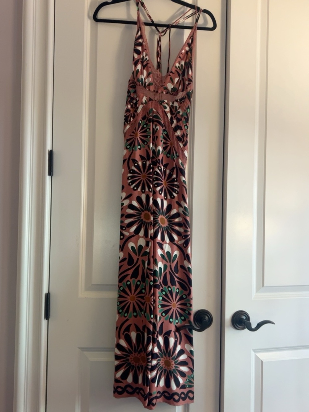 NWT FARM Rio Ainika Flowers Pink Slip Midi Dress XS $240